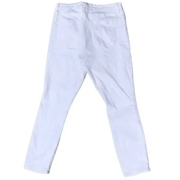 Good American GOOD LEGS CROPPED JEANS Skinny Stretch White Size 15/33 Inseam 27" - Picture 5 of 8